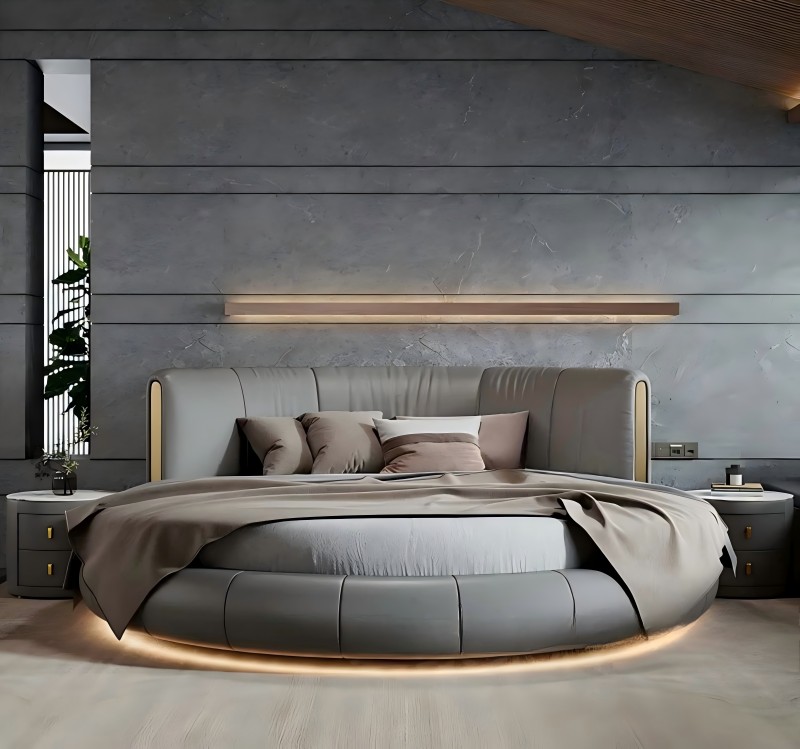 Modern minimalista kerek franciaágy